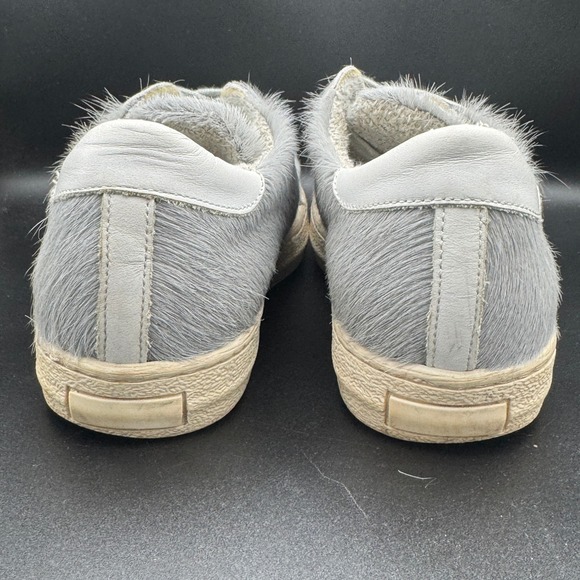 The Shoe Box Womens 8.5 Grey Genuine Calf Hair Sneakers Made in Italy Low Top - Picture 5 of 14